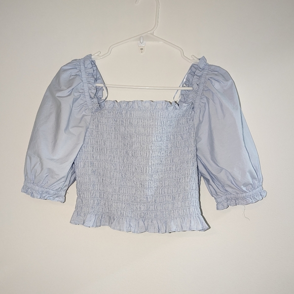 LEVI'S - NWT Rey Smocked Short Sleeve Blouse - Picture 5 of 10